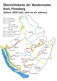 Übersichtskarte der Wanderrouten Kreis Pinneberg